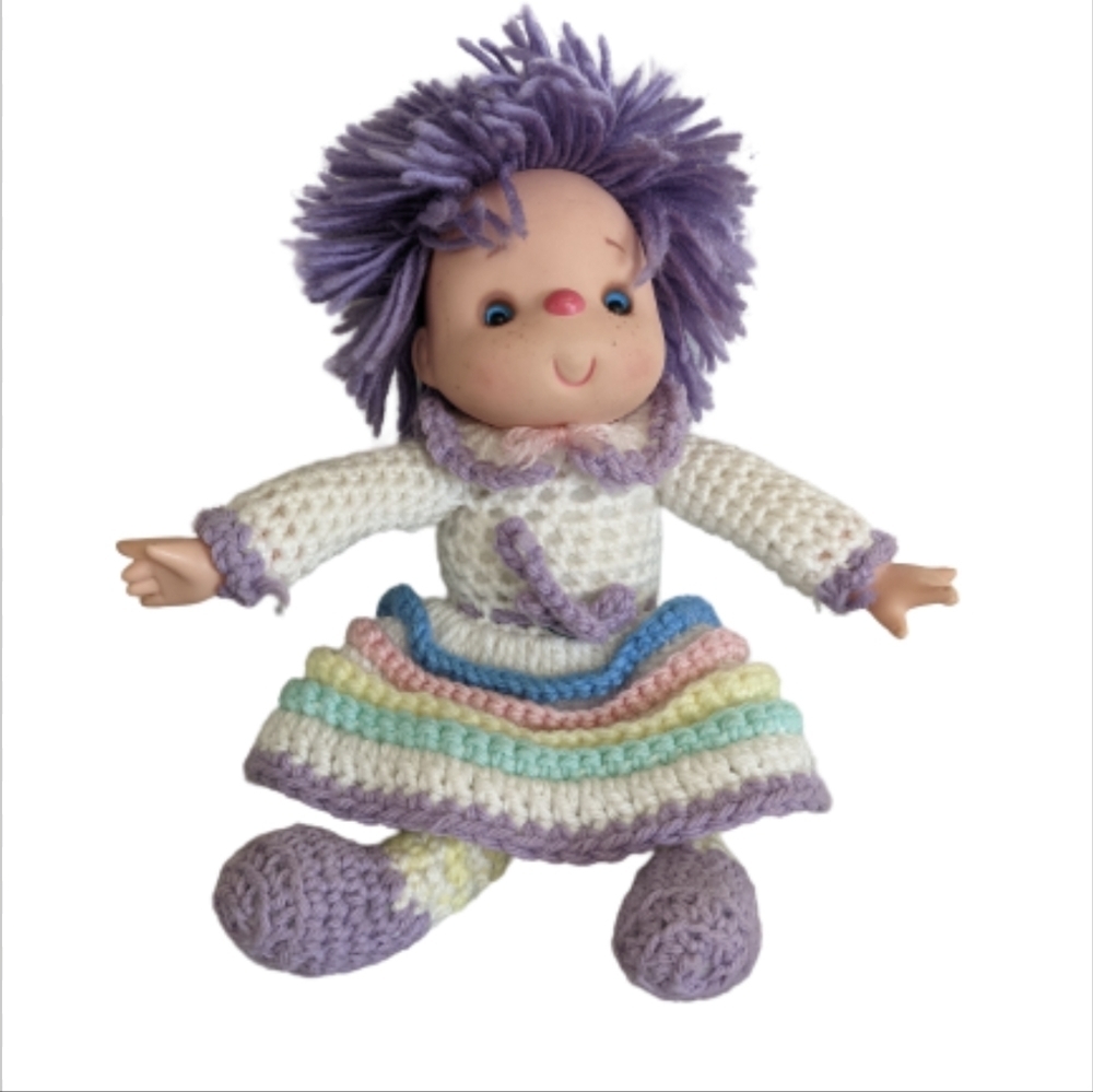 4/$25! Vintage 1980s Crocheted Ice Cream Doll